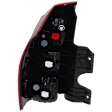 Passenger Side Tail Light, without Bulb, Halogen, Clear and Red Lens