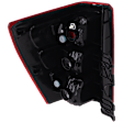 Passenger Side Tail Light, without Bulb, Halogen, Clear and Red Lens