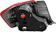 Passenger Side Tail Light, without Bulb, Halogen, Clear and Red Lens, Base Model
