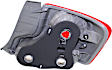 Driver Side Tail Light, without Bulb, Halogen, Clear and Red Lens, Base Model