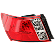 Driver Side Tail Light, without Bulb, Halogen, Clear and Red Lens, Sedan