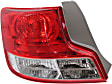 2011-2013 Scion tC - Driver Side Tail Light, without Bulb, Halogen, Clear and Red Lens, Base Model, With Socket Hole