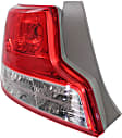 2011-2013 Scion tC - Driver Side Tail Light, without Bulb, Halogen, Clear and Red Lens, Base Model, With Socket Hole