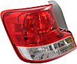 2011-2013 Scion tC - Driver Side Tail Light, without Bulb, Halogen, Clear and Red Lens, Base Model, With Socket Hole