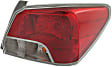 Passenger Side Tail Light, with Bulb, Halogen, Clear and Red Lens, Sedan