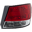 Passenger Side, Outer Tail Light, without Bulb, Halogen, Clear and Red Lens