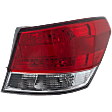 Passenger Side, Outer Tail Light, without Bulb, Halogen, Clear and Red Lens