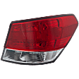 Passenger Side, Outer Tail Light, without Bulb, Halogen, Clear and Red Lens