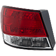 Driver Side, Outer Tail Light, without Bulb, Halogen, Clear and Red Lens