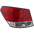 Driver Side, Outer Tail Light, without Bulb, Halogen, Clear and Red Lens