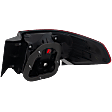 Driver Side, Outer Tail Light, without Bulb, Halogen, Clear and Red Lens