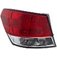 Driver Side, Outer Tail Light, without Bulb, Halogen, Clear and Red Lens, CAPA CERTIFIED