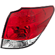 Passenger Side, Outer Tail Light, without Bulb, Halogen, Clear and Red Lens, CAPA CERTIFIED