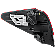 Passenger Side, Outer Tail Light, without Bulb, Halogen, Clear and Red Lens, CAPA CERTIFIED