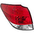 Driver Side, Outer Tail Light, without Bulb, Halogen, Clear and Red Lens