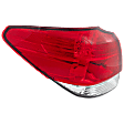 Driver Side, Outer Tail Light, without Bulb, Halogen, Clear and Red Lens