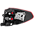 Driver Side, Outer Tail Light, without Bulb, Halogen, Clear and Red Lens
