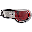 Passenger Side Tail Light, Without Bulb, Halogen, Clear and Red Lens, Base Model, CAPA Certified