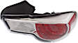Passenger Side Tail Light, Without Bulb, Halogen, Clear and Red Lens, Base Model, CAPA Certified