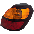 Passenger Side, Outer Tail Light, with Bulb, Halogen, Amber and Red Lens, Wagon
