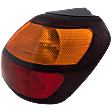 Passenger Side, Outer Tail Light, with Bulb, Halogen, Amber and Red Lens, Wagon
