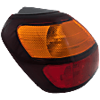 Driver Side, Outer Tail Light, with Bulb, Halogen, Amber and Red Lens, Wagon