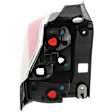 Passenger Side Tail Light, without Bulb, Halogen, Clear Lens