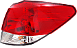 Passenger Side, Outer Tail Light, with Bulb, LED, Clear and Red Lens