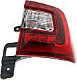 Passenger Side, Outer Tail Light, without Bulb, Halogen, Mounts On Body, CAPA CERTIFIED