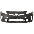 Front Primed Bumper Cover, Without Headlight Washer Holes, For Plug-In Models With Halogen Headlights