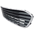Front Bumper Grille, Chrome Shell with Silver Insert, CAPA CERTIFIED