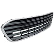Front Bumper Grille, Chrome Shell with Silver Insert, CAPA CERTIFIED