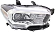 Passenger Side Headlight, with Bulb, Halogen, without LED Daytime Running Lights, with Fog Lights
