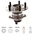 Rear, Driver or Passenger Side Wheel Hub, With Bearing, With Sensor, 5 x 4.5 in. Bolt Pattern, FWD