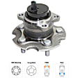 Rear, Driver or Passenger Side Wheel Hub, With Bearing, With Sensor, 5 x 4.46 in. Bolt Pattern, FWD