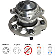Rear, Driver or Passenger Side Wheel Hub, With Bearing, 5 x 4.5 in. Bolt Pattern, Base Model, 4 Cyl., 2.0L Engine