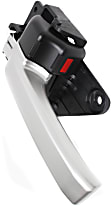 Front or Rear, Driver Side Interior Door Handle, Silver Lever, With Door Lock Button