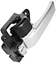 Front or Rear, Driver Side Interior Door Handle, Silver Lever, With Door Lock Button
