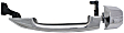 Front, Passenger Side or Rear, Driver or Passenger Side Chrome Exterior Door Handle, Without Key Hole