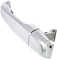 Rear, Driver or Passenger Side Exterior Door Handle, Chrome, Without Key Hole, With Cover, Fits Sliding Door
