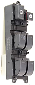 Front, Driver Side Window Switch, Black, 6-Button