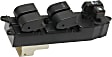 Front, Driver Side Window Switch, Black, 6-Button