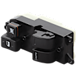 Front, Driver Side Window Switch, Black, 4-Button