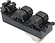 Front, Driver Side Window Switch, Black, 6-Button