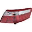 Passenger Side, Outer Tail Light, with Bulb, Halogen, Clear and Red Lens, Except Hybrid Model, USA Built Vehicle