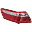 Driver Side, Outer Tail Light, with Bulb, Halogen, Clear and Red Lens, Except Hybrid Model, USA Built Vehicle