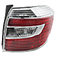 Passenger Side Tail Light, without Bulb, Halogen, Amber, Clear and Red Lens, Hybrid Model