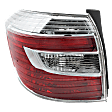 Driver Side Tail Light, without Bulb, Halogen, Amber, Clear and Red Lens, Hybrid Model