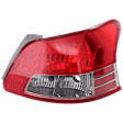 Passenger Side Tail Light, without Bulb, Halogen, Clear and Red Lens, Sedan