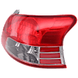 Passenger Side Tail Light, without Bulb, Halogen, Clear and Red Lens, Sedan